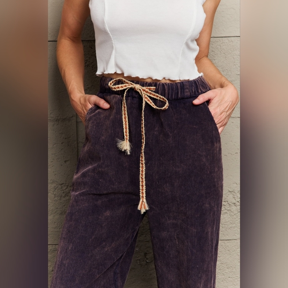 POL Designer Leap Of Faith Corduroy Straight Fit Pants in Midnight SALE 20% OFF - Picture 4 of 5